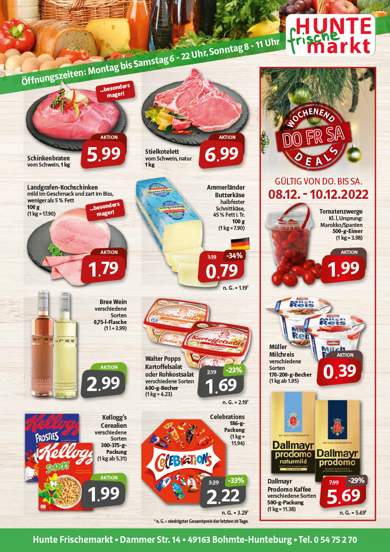 Bild zu Hunte-Markt Angebote KW 49 (05.12.22 - 10.12.22) - Seite 2